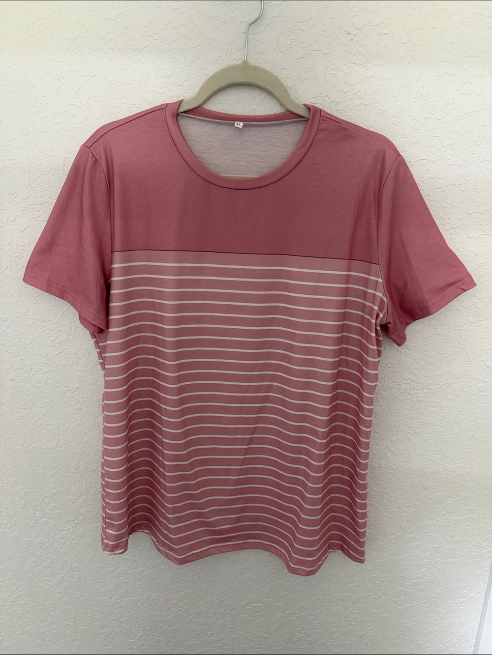 Women's Pink Striped Short Sleeve Top